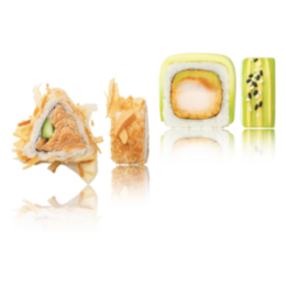 "CATERPILLAR" kaburi maki + "BONITO LAKS" uramaki