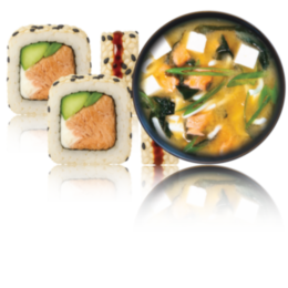 TERIYAKI LAKS uramaki + "Miso" soup Salmon