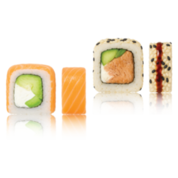 "PHILADELPHIA" kaburi maki + "TERIYAKI LAKS" uramaki