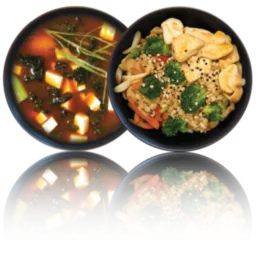 Rice with Chicken and Vegetables in "WОK" sauce + "Miso" soup Classic