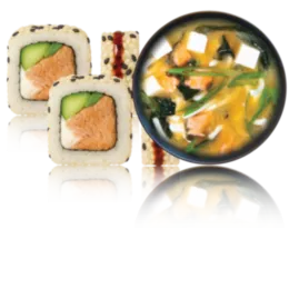 TERIYAKI LAKS uramaki + "Miso" soup Salmon