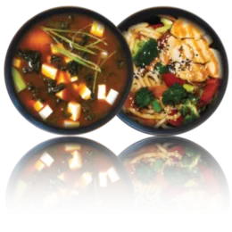 Udon Noodles with Chicken and Vegetables in "WOK" sauce + "Miso" soup Classic